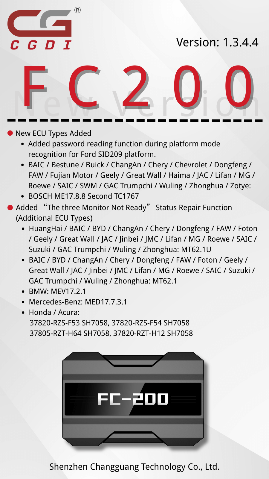 CGDI FC200 V1.3.4.4 Update