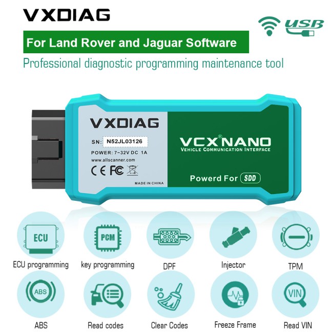 [WIFI Version] VXDIAG VCX NANO for JLR Land Rover and Jaguar Till year 2017