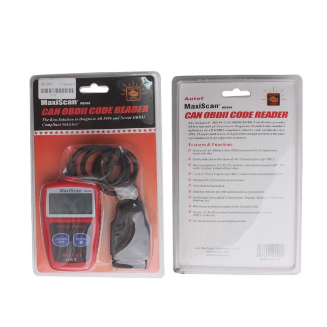 Autel MaxiScan MS309 OBDII Code Scanner Turn Off Check Engine Light & Erase Codes
