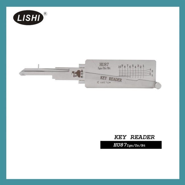 LISHI HU87 Direct Reading Flat Milling without Opening Directly Reading Door Lock Tail Box and Ignition Lock 2-in-1 Tool without Side Column
