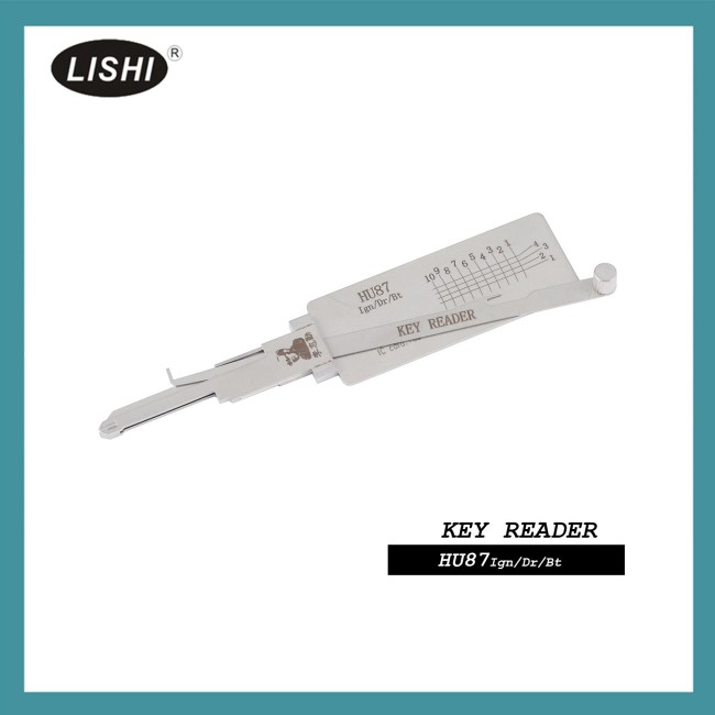 LISHI HU87 Direct Reading Flat Milling without Opening Directly Reading Door Lock Tail Box and Ignition Lock 2-in-1 Tool without Side Column
