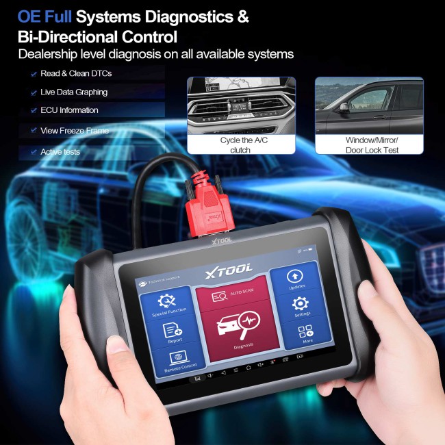 XTOOL InPlus IP819 Automotive Diagnostic Scanner ECU Coding Active Test OBD2 Full Systems Diagnoses Global Version with 38+ Resets