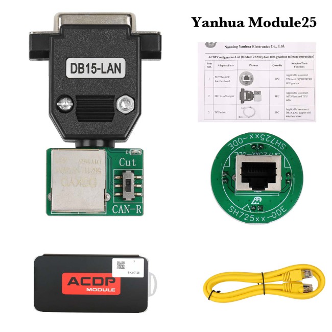 YANHUA ACDP-1/ACDP-2 Module 25 for VW/AUDI 0DE Gearbox Mileage Correction