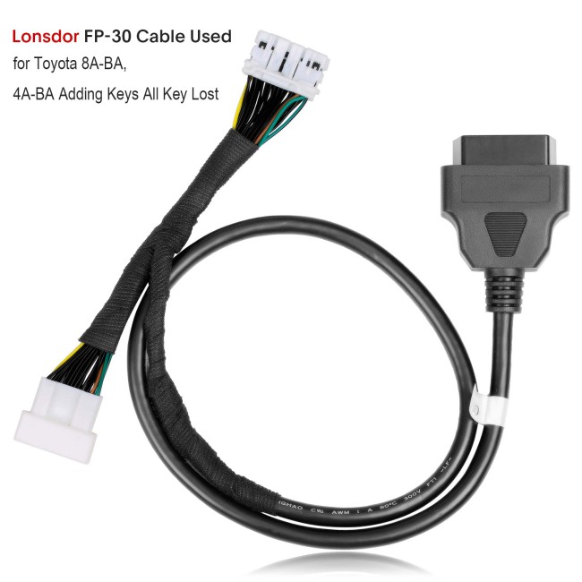 Lonsdor FP-30 Cable Used for Toyota 8A-BA, 4A-BA Adding Keys All Key Lost without PIN Code Works with K518ISE K518S