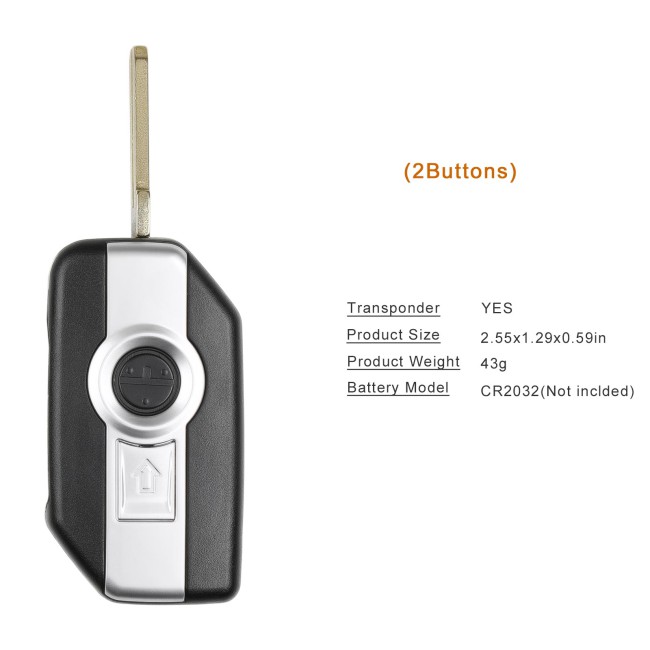 OEM for BMW Motorcycle Smart Card Key 8A Chip 2 Buttons 434.42 Mhz/315 Mhz/433.92 Mhz