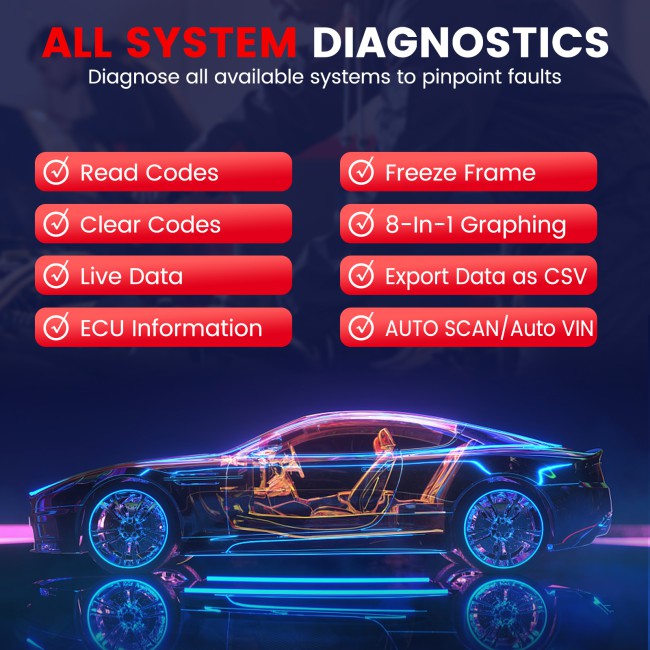 XTOOL Inplus IP608 OBD2 Scanner Full System Diagnostic Tool 30+Services Support CAN FD Lifetime Free Update