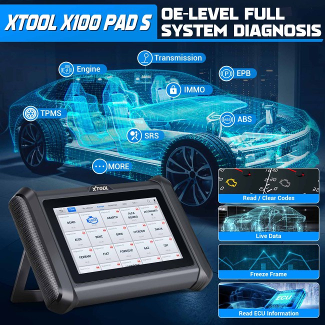 XTOOL X100 PADS Auto Key Programmer Built-in CAN FD DOIP Full system diagnostic 23 Services 2 Years Free Upadte