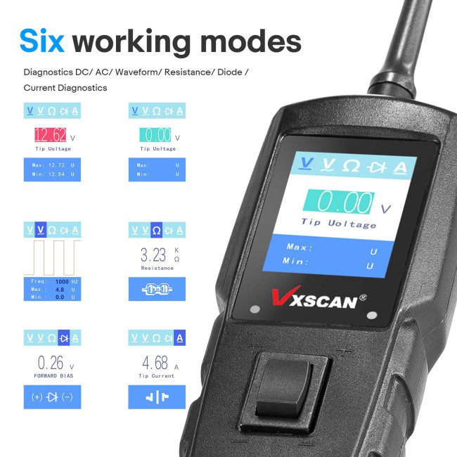 VXSCAN PT1000 Vehicle Super Electrical Diagnostics DC/ AC/ Waveform/ Resistance/ Diode / Current Diagnostics