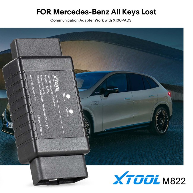 XTOOL M822 Mercedes-Benz All Keys Lost Communication Adapter Save Up to 65% of Calculation Time Work with X100PAD3/X100 MAX/KC501