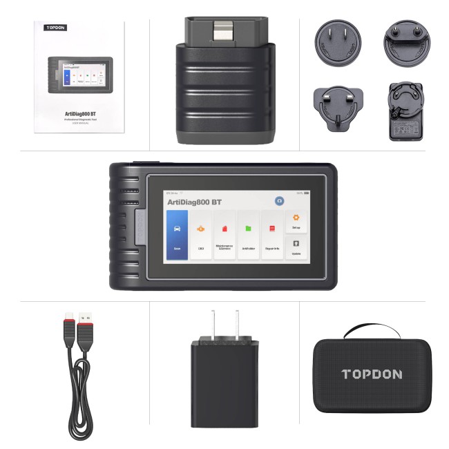 TOPDON Artidiag800 BT Artidiag 800 BT Mid-level Diagnostic Tool All System Diagnostics 28 Maintenance Service AutoVin & AutoScan 2 Years Free Update