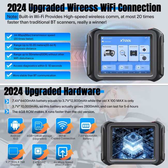 XTOOL X100 MAX Key Programmer with KC501 Support 42+ Reset ECU Programming Topology Mapping CAN FD Update Version of X100 PAD3/IK618