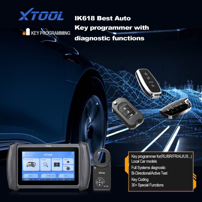 XTOOL InPlus IK618 OE-Level Bi-directional Control All System Diagnostic Tool Powerful Key Programmer 2 years Free Update 3 Years Warranty