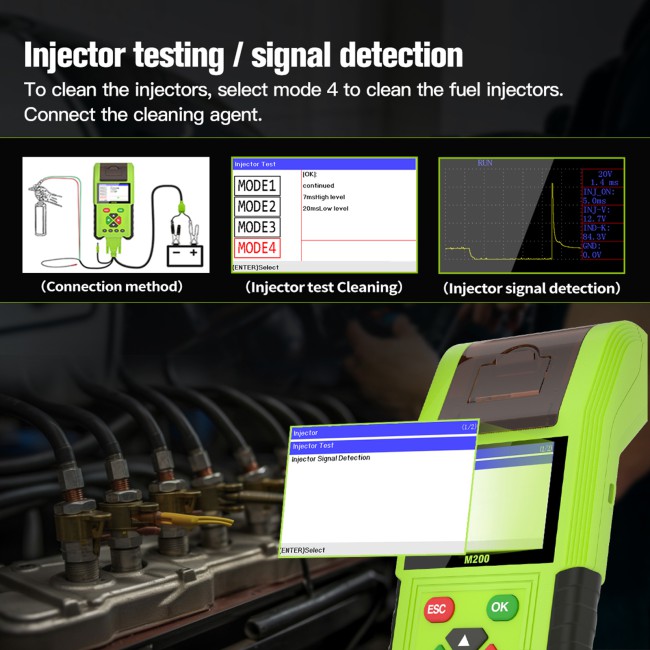 [Full Version] JDiag M200 Handheld Motorcycle Diagnostic Tool Dual System Motorcycle Tester + Professional Battery Tester