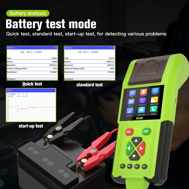 [Full Version] JDiag M200 Handheld Motorcycle Diagnostic Tool Dual System Motorcycle Tester + Professional Battery Tester