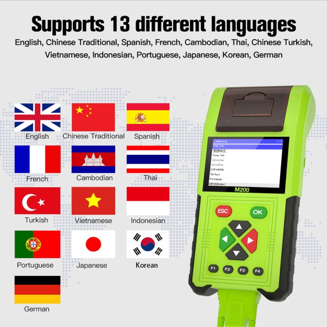[Full Version] JDiag M200 Handheld Motorcycle Diagnostic Tool Dual System Motorcycle Tester + Professional Battery Tester