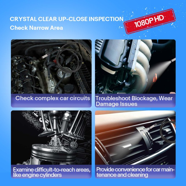 XTOOL XV200 Waterproof 8.5mm HD Endoscope Camera Micro 8 LED IP67 Car Endoscope Inspection Borescope For XTOOL D8//A80