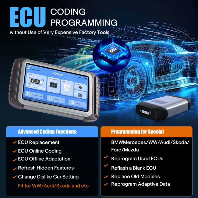 XTOOL IP919PRO Full System Diagnostic Support ECU Coding DOIP / CANFD Protocol & FCA AutoAuth 3 Years Free Update