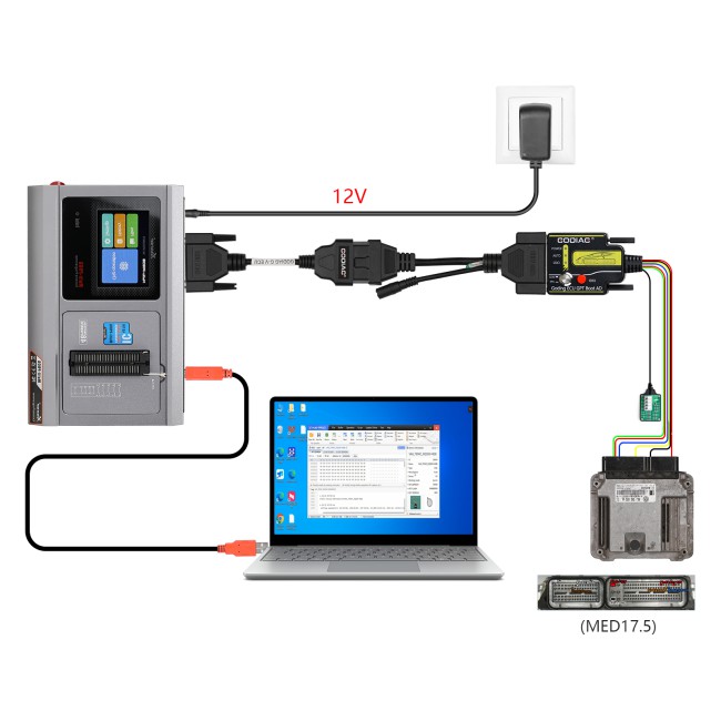 GODIAG G-V ECU Cable for Connecting Xhorse MULTI PROG with GT107/GT107+/GPT BENCH BOOT to Read & Write Data on VAG Gearbox ECU Engine ECU
