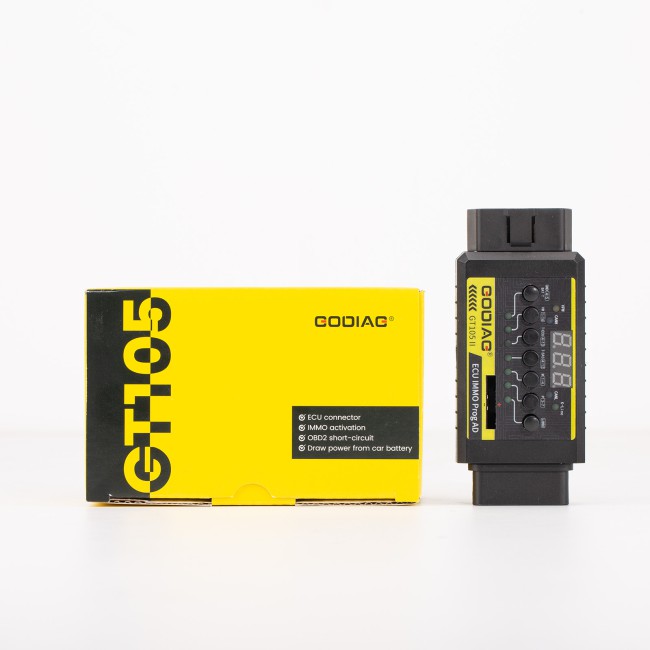 GODIAG GT105 II ECU IMMO Prog AD OBD2 Break Out Box ECU Connector Display Vehicle Voltage Car Battery Voltage Lower Than 11V Alarm Prompt