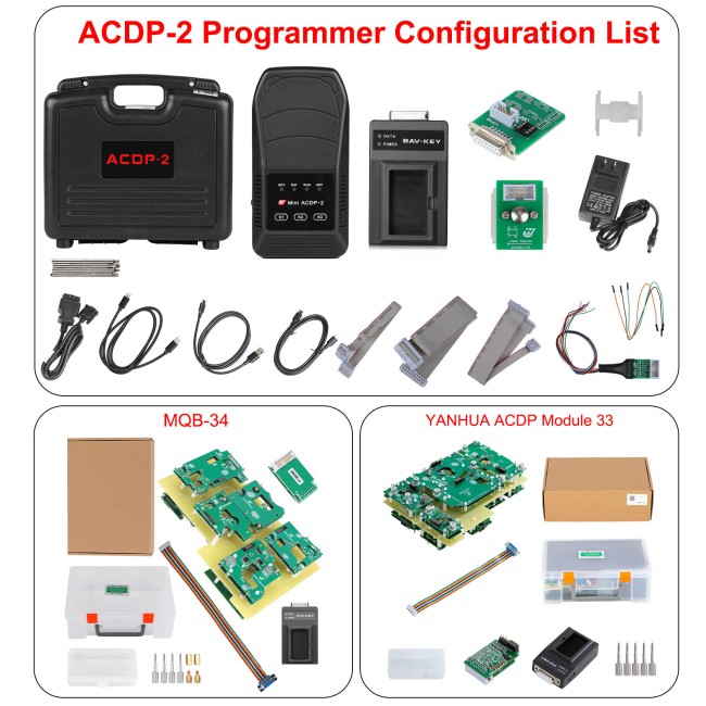 Hot YANHUA ACDP2 VW MQB IMMO KM Package (ACDP2 + Module 33/34) for VW MQB Key Programming Mileage Correction Support MQB48 MQB49 Johnson Instruments