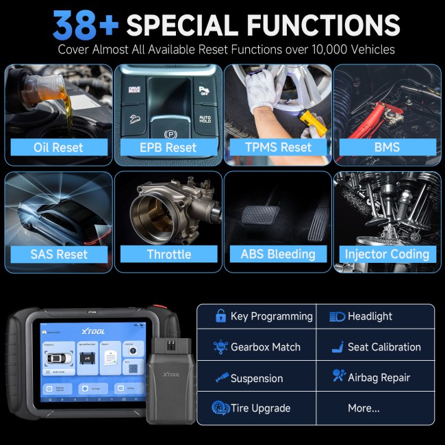 XTOOL D8W Smart OBD2 Scanner WIFI Car Diagnostic Tool With ECU Coding Active Test Key Programming 38 Resets CAN FD DOIP Topology