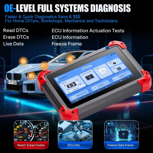 Xtool D7 Bi-Directional Scan Tool Supports OE Level All Systems Diagnostics 36+ Maintenance Functions 85+ Car Brands