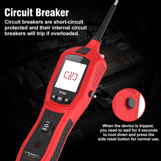TOPDIAG P180 for 9-30 Volts Vehicle Electrical System Daignostics Injectors Test Support Cars Pickups SUVs Motorcycles Excavators Steamships