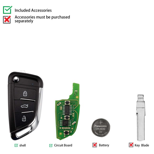 [5Pcs/Lot] CGDI C13-000012 DF(3BTN) 3 Buttons Wire Remote Used with CGDl K2 Remote Key Programmer
