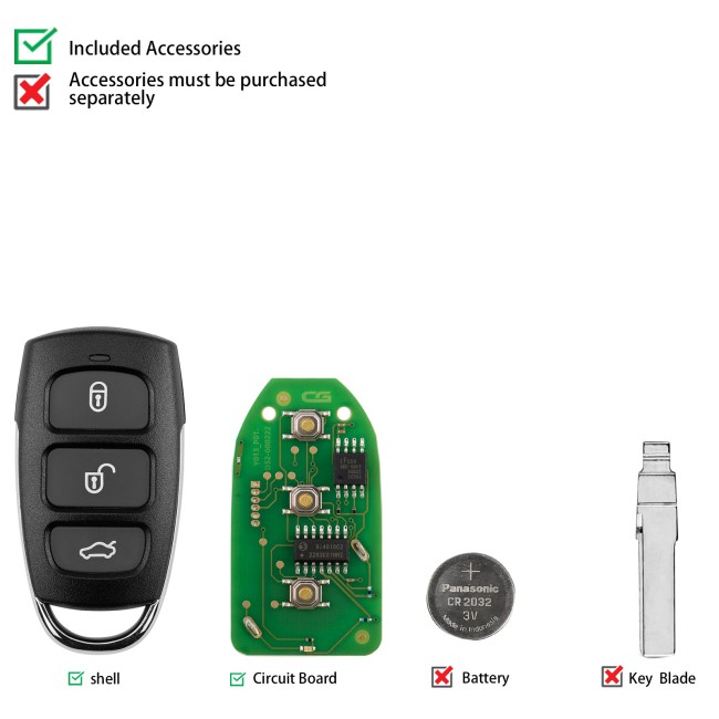 [5Pcs/Lot] CGDI C13-000009 KI.A(Separate.3+1) Wire Remote Keys Used with CGDl K2 Remote Key Programmer