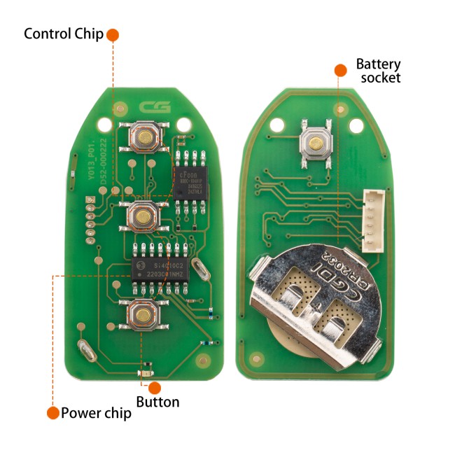 [5Pcs/Lot] CGDI C13-000009 KI.A(Separate.3+1) Wire Remote Keys Used with CGDl K2 Remote Key Programmer