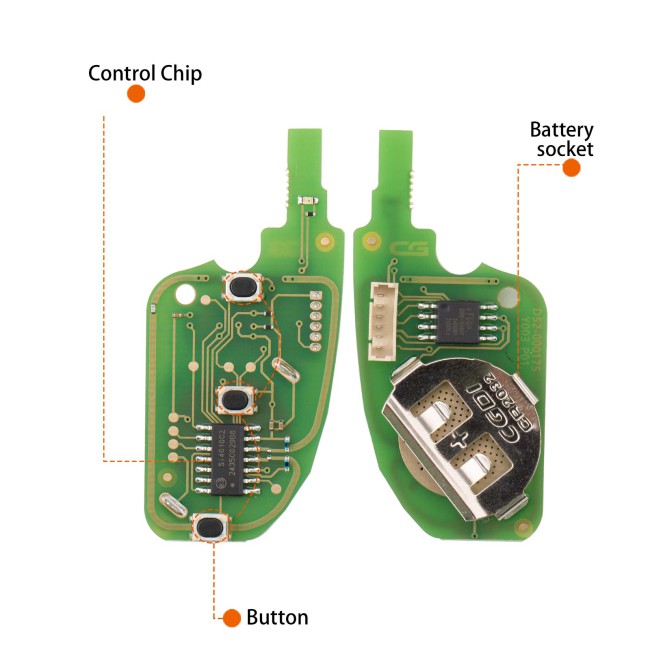 [5Pcs/Lot] CGDI C13-000002 DS 3 Buttons Wire Remote Used with CGDl K2 Remote Key Programmer