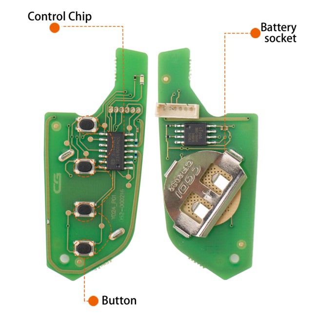 [5Pcs/Lot] CGDI C13-000006 CAD.LAC(4 BTN) 4 Buttons Wire Remote Used with CGDl K2 Remote Key Programmer