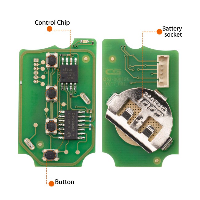 [5Pcs/Lot] CGDI C13-000004 HON.D Style(3+1BTN) 4 Buttons Wire Remote Used with CGDl K2 Remote Key Programmer