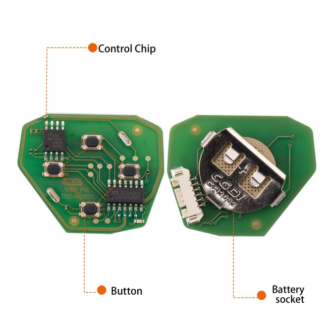 [5Pcs/Lot] CGDI C13-000010 TOYO.TA(3+1) 4 Buttons Wire Remote Used with CGDl K2 Remote Key Programmer