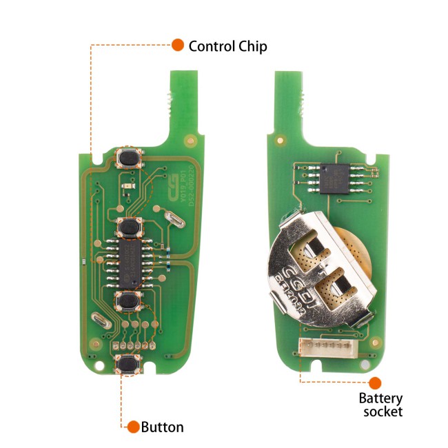 [5Pcs/Lot] CGDI C13-000008 FOR.D Style(Flip-4BTN-Unmovable Key Ring) 4 Buttons Wire Remote Key Used with CGDl K2 Remote Key Programmer