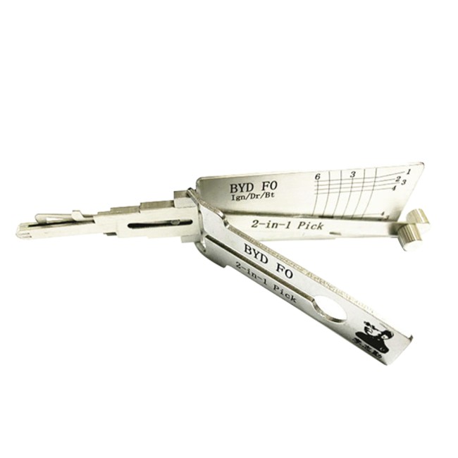 LISHI BYDF0 Flat Milling Tool 2-in-1 (6-CUT) BYDF0 Tool for BYD F0 - Ignition, Door, and Trunk Lock Pick and Decoder