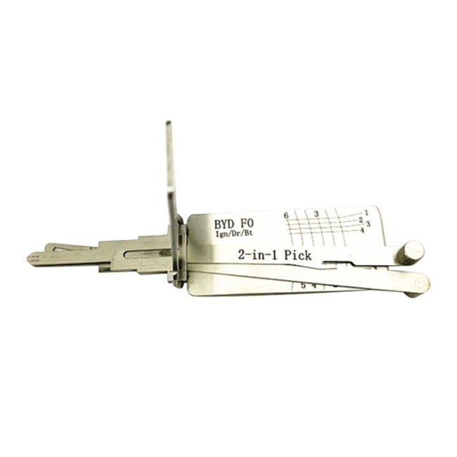 LISHI BYDF0 Flat Milling Tool 2-in-1 (6-CUT) BYDF0 Tool for BYD F0 - Ignition, Door, and Trunk Lock Pick and Decoder