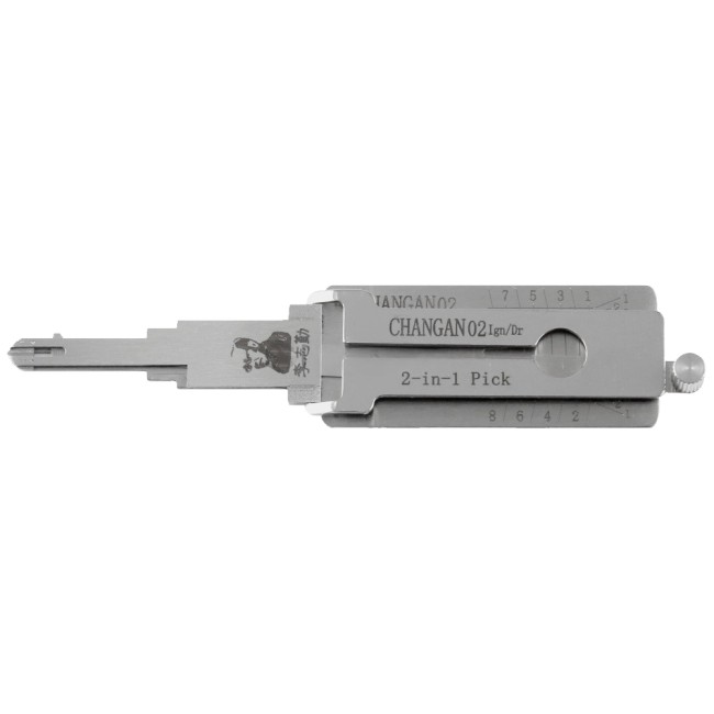 LISHI CHANGAN(02) Flat Milling Tool (8-CUT) (Left Slot) 2-in-1 Pick & Decoder for Changan Ignition Locks/Door Locks