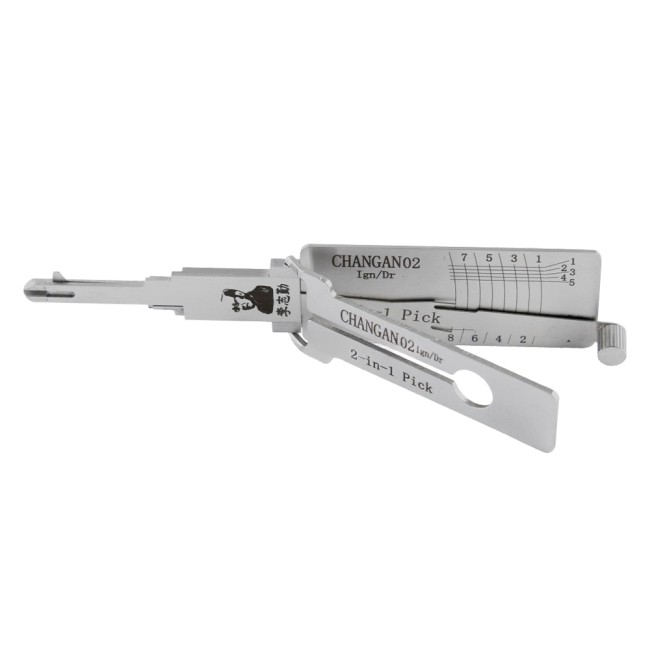 LISHI CHANGAN(02) Flat Milling Tool (8-CUT) (Left Slot) 2-in-1 Pick & Decoder for Changan Ignition Locks/Door Locks