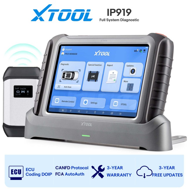XTOOL IP919 Full System Diagnostic Support ECU Coding DOIP / CANFD Protocol & FCA AutoAuth 3 Years Free Update