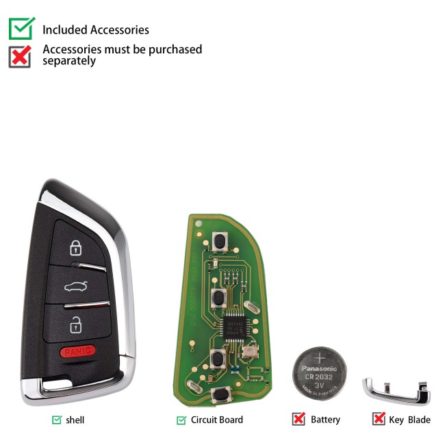 [5Pcs/Lot] CGDI C15-000003 BM.W DF Blade(4BTN) 4 Buttons Smart Remote Used with CGDl K2 Remote Key Programmer