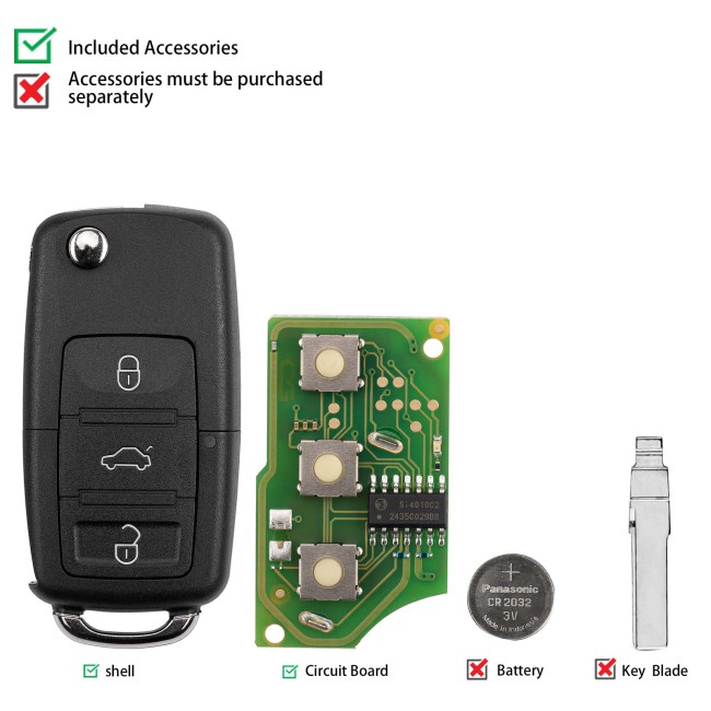 [5Pcs/Lot] CGDI C13-000001 B5(3 buttons) 3 Buttons Wire Remote Used with CGDl K2 Remote Key Programmer