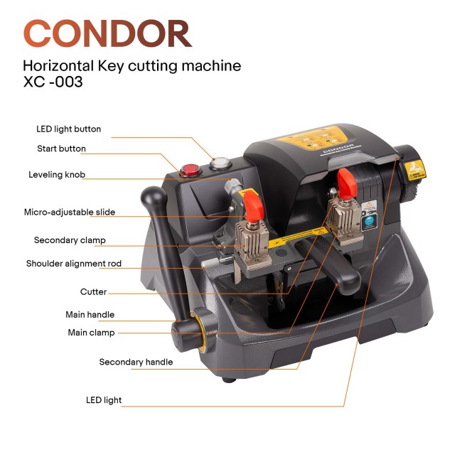 XHORSE CONDOXC-003 Mechanical Key Cutting Machine with Remarkable Safe Design and Professional Grinding Wheel
