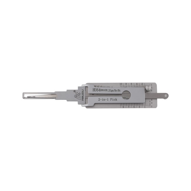 ABUDU HU64 Ignition Universal Door Lock Side Milling Two-Track Pick and Decode Tool, Depth (10-cut) IC CARD:1019