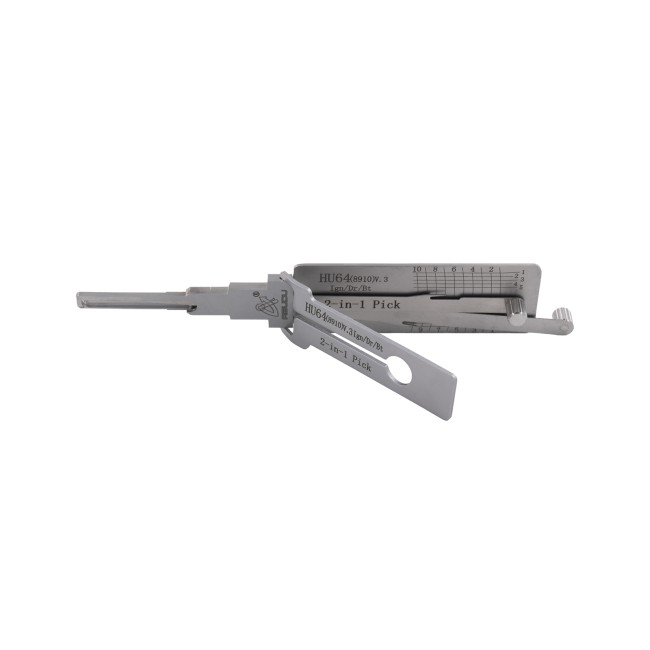 ABUDU HU64 Ignition Universal Door Lock Side Milling Two-Track Pick and Decode Tool, Depth (10-cut) IC CARD:1019