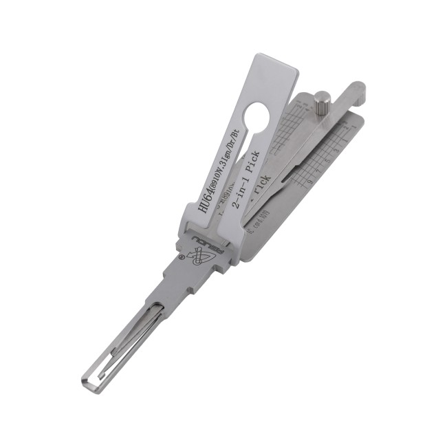 ABUDU HU64 Ignition Universal Door Lock Side Milling Two-Track Pick and Decode Tool, Depth (10-cut) IC CARD:1019