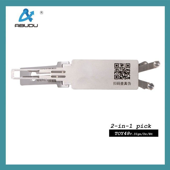 Abton ABUDU AIAM001U TOY48 Ignition and Universal Door Lock Internal Mill 4-Track Pick and Decode 2-in-1 Tool Tooth Depth (5-cut) IC CARD:872