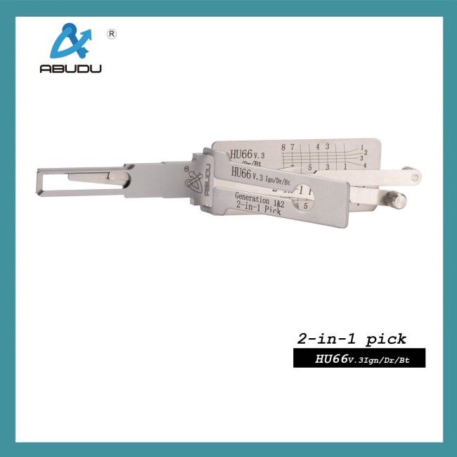 ABUDU AIAN007U HU66 Ignition Universal Door Lock Inner Milling Double Track Opening and Reading Two-in-One Tool, Depth of Cut (8-cut) IC CARD: 909