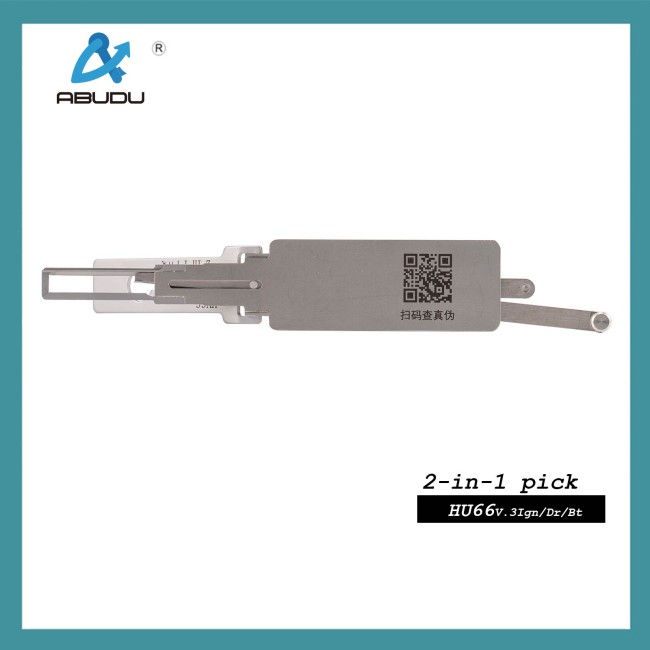 ABUDU AIAN007U HU66 Ignition Universal Door Lock Inner Milling Double Track Opening and Reading Two-in-One Tool, Depth of Cut (8-cut) IC CARD: 909