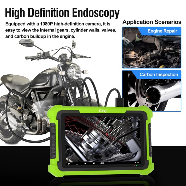 TOPDIAG M400 Intelligent Motorcycle Diagnostic Scanner 8-inch Large Screen ABS Diagnostic Analog Signal Output Battery Testing